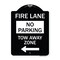 Signmission Fire Lane Tow-Away Zone W/ Left Arrow Heavy-Gauge Aluminum Sign, 24" x 18", BW-1824-23978 A-DES-BW-1824-23978 - alternate 1